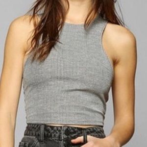 Sparkle and Fade Grey Racerback Crop top